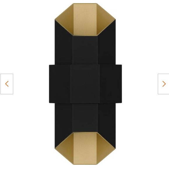 Chasm Integrated LED Matte Black Gold Outdoor Wall Lantern 15' H X 6'' W X 5'' D - Picture 4 of 8